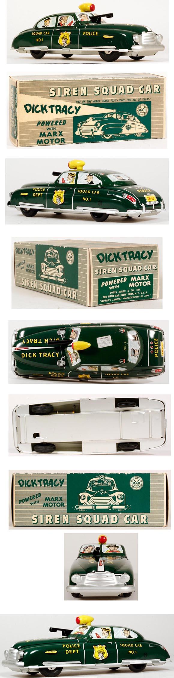 1949 Marx, Dick Tracy Siren Squad Car in Original Box
